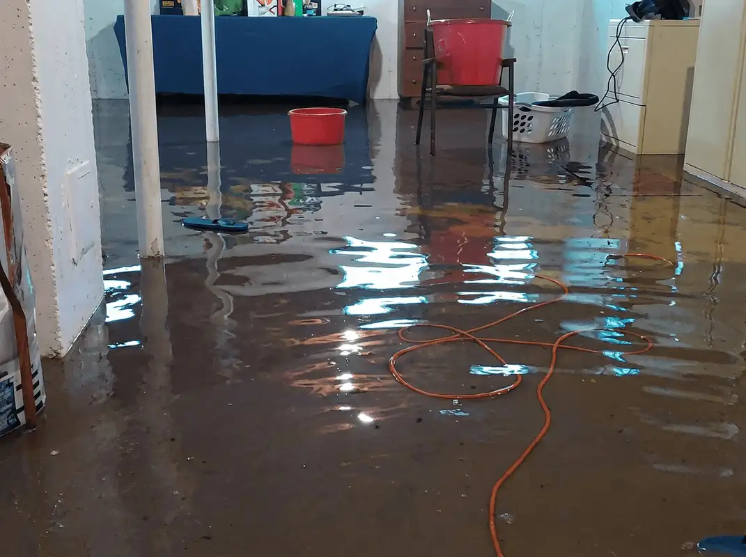 Basement with boiler, cabinets and washing machine completely flooded in Cleveland, OH