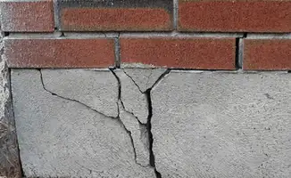 Concrete foundation with serious structural damage in Cleveland, OH
